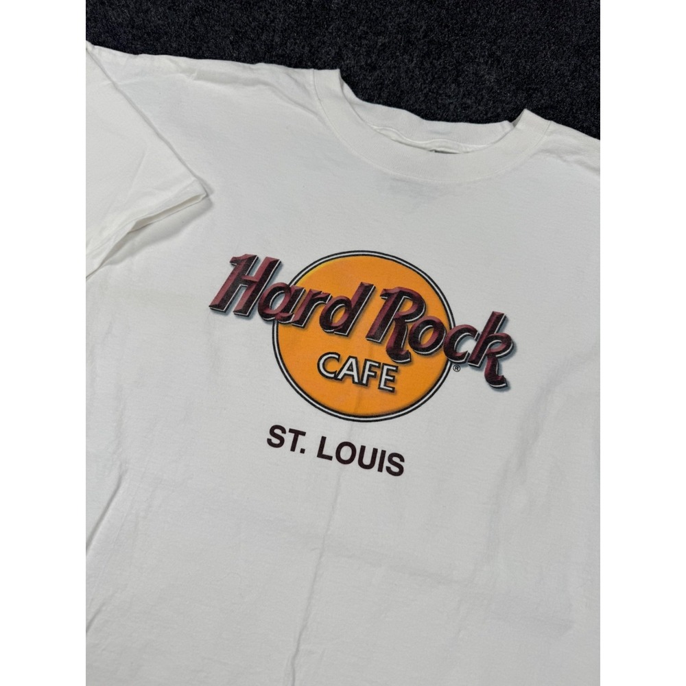VTG Hard Rock Cafe St Louis T Shirt XXL White Logo Graphic Made in Mexico